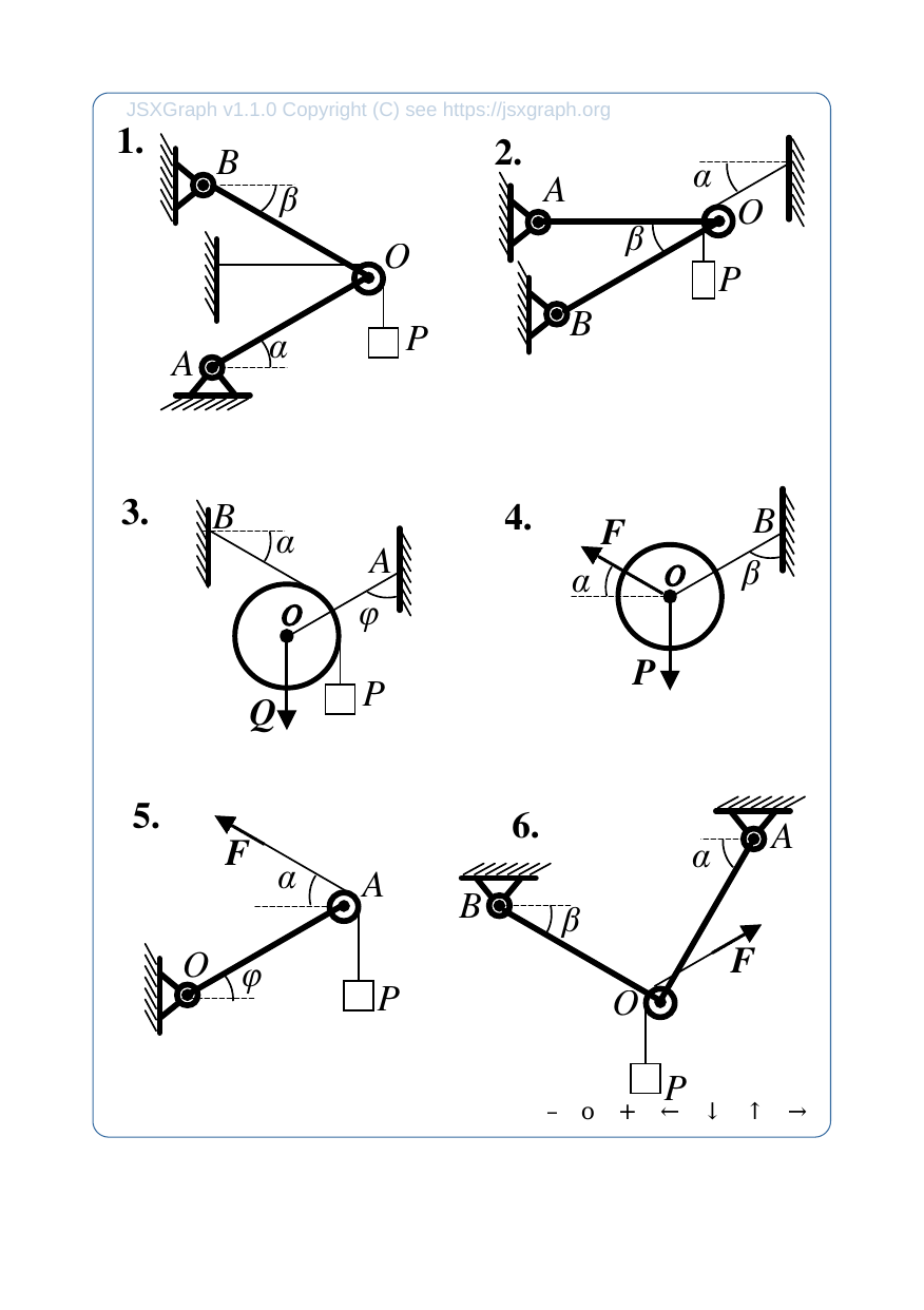 Figure 2: Representation of hard copy printing materials in JSXGraph.