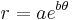 r = ae^{b\theta}\,